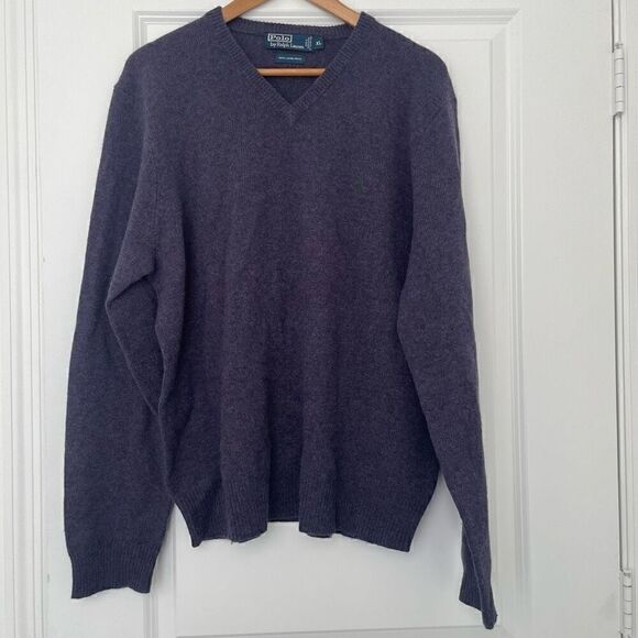 Polo Ralph Lauren 100% Lambswool V-Neck Sweater Men’s Size XL - Picture 1 of 4